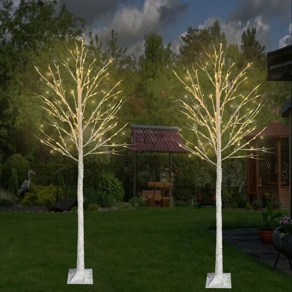 🎄Pak of 2 🎄- 5 ft Warm White Lighted Birch Tree Lights - Christmas Home Decor - Picture 11 of 16